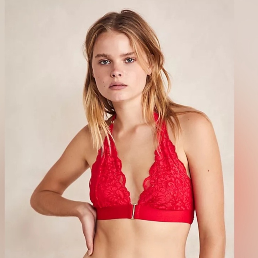 We are HAH Free People Groupie Bralette in Red Siren, NWT, Large